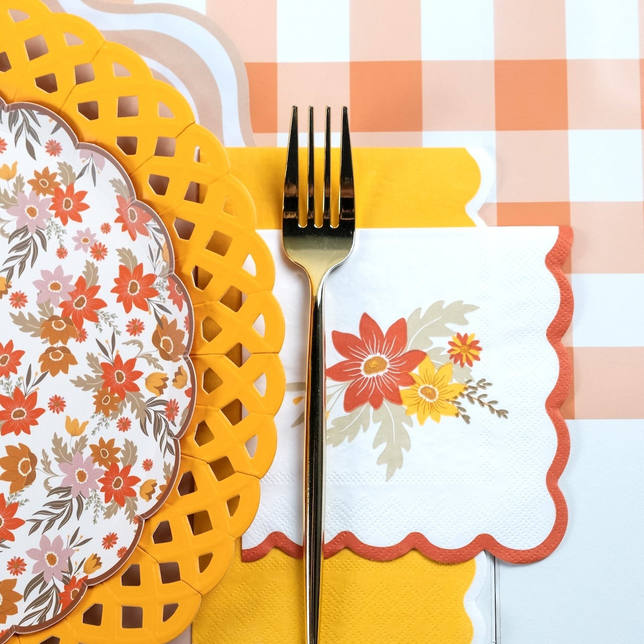 Marigold Yellow Basketweave Dinner Plates