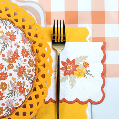 Marigold Yellow Basketweave Dinner Plates