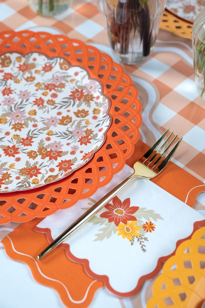Autumn Floral Dessert Plates