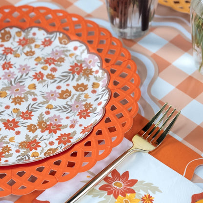 Orange Scallop Guest Towels