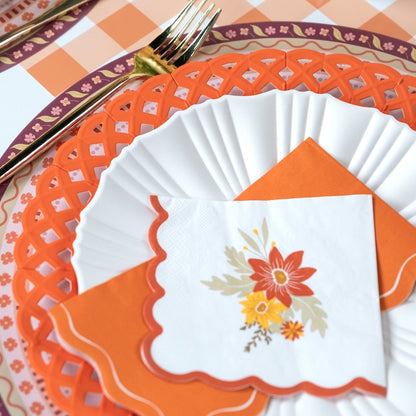 Orange Scallop Guest Towels