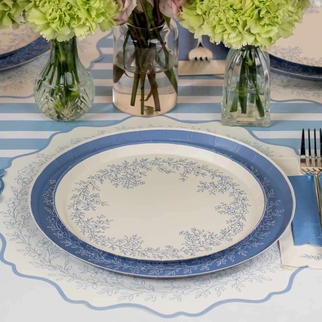 Floral Elegance Blue Dinner Plate- Pre Order Ships January 20th