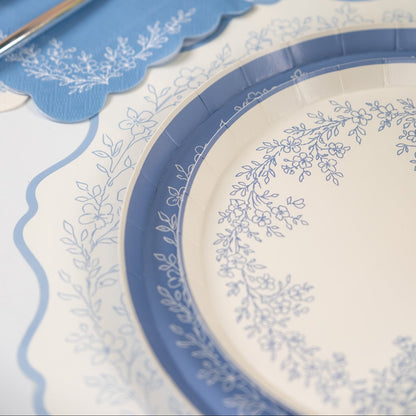 Floral Elegance Blue Dessert Plates- Pre Order Ships January 20th