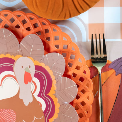Orange Basketweave Dinner Plates
