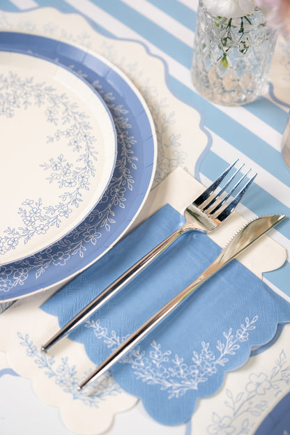 Floral Elegance Blue Guest Towels- Pre Order Ships January 20th