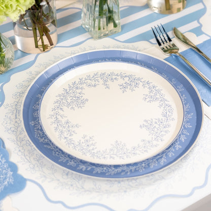 Floral Elegance Blue Dinner Plate- Pre Order Ships January 20th