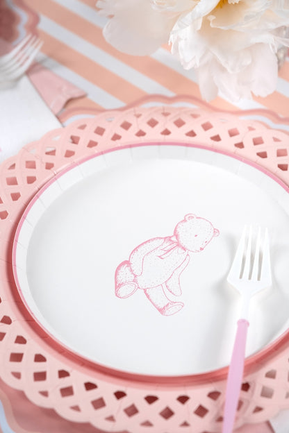 Pink Precious Baby Bear Dessert Plates