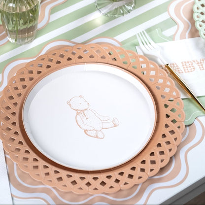 Beige Precious Baby Bear Dessert Plates