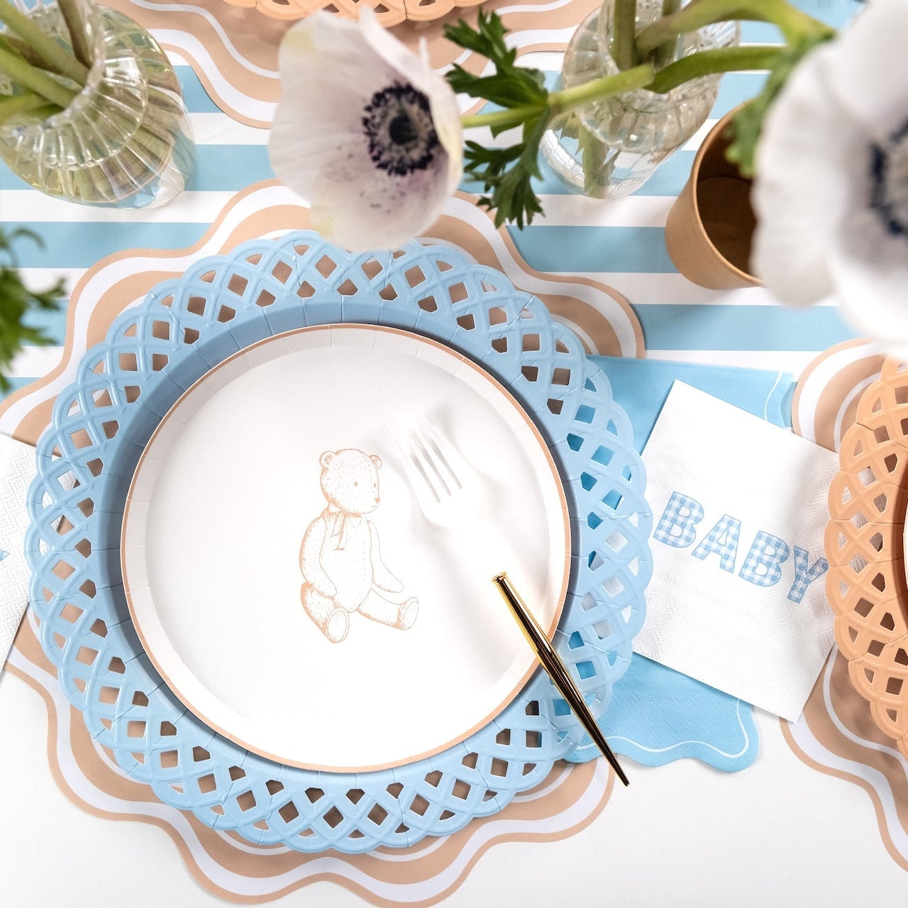 Beige Precious Baby Bear Dessert Plates