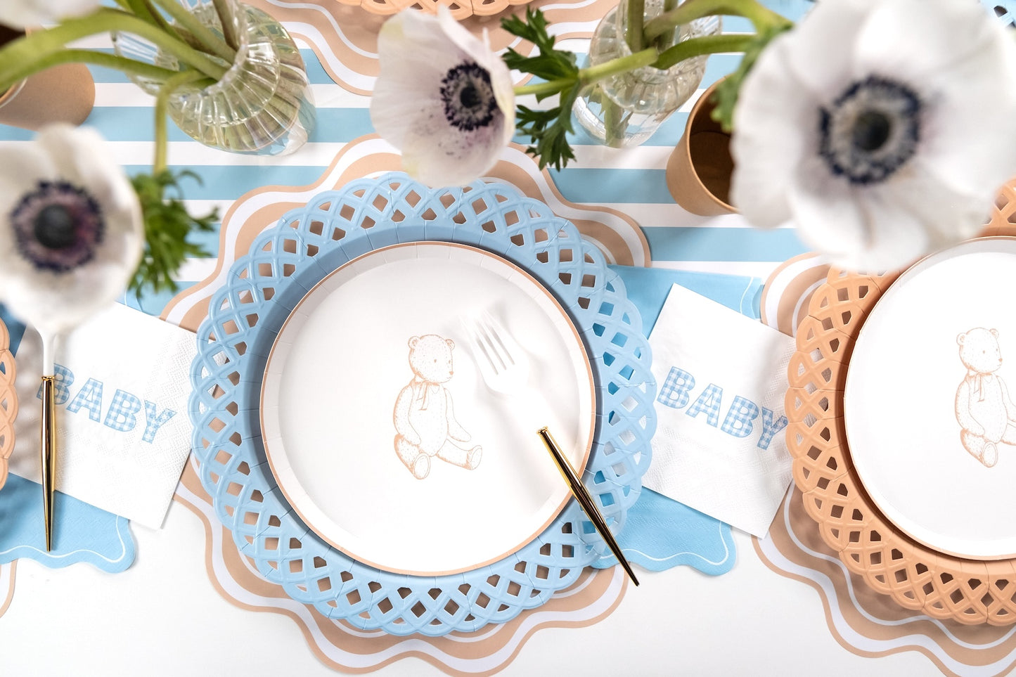 Beige Precious Baby Bear Dessert Plates