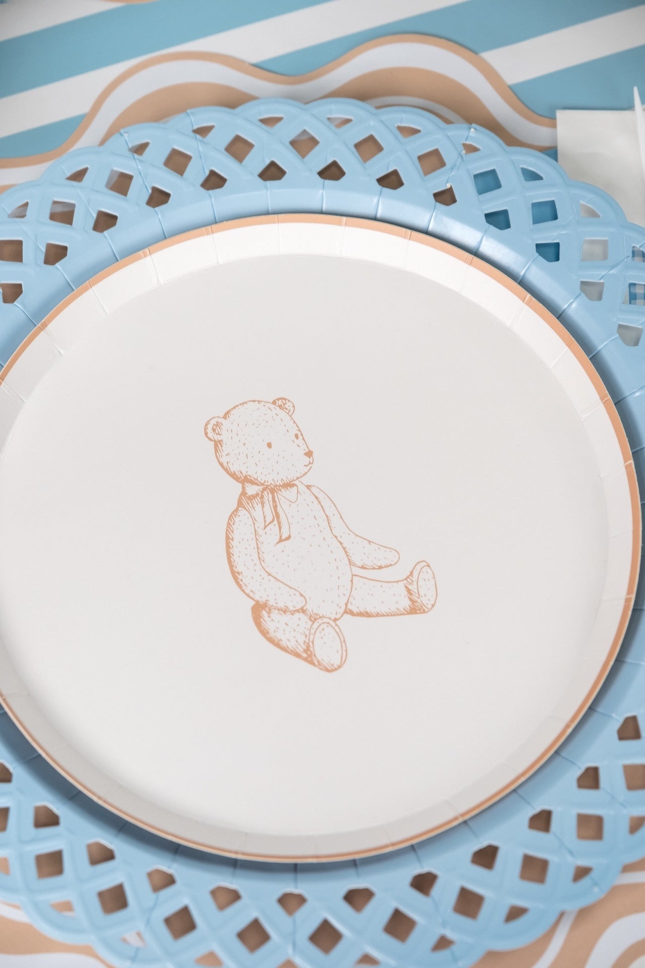 Beige Precious Baby Bear Dessert Plates