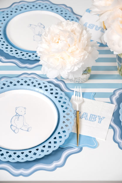 Blue Precious Baby Bear Dessert Plates