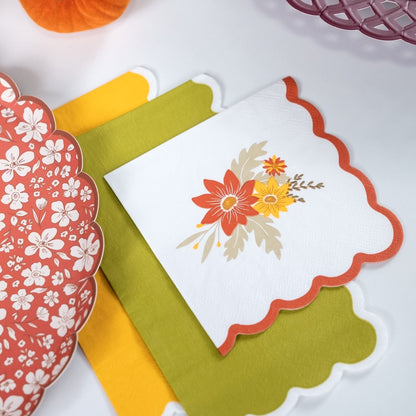 Earth Tone Scallop Guest Towels