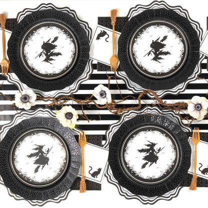 Elegant Halloween Witch Dessert Plates