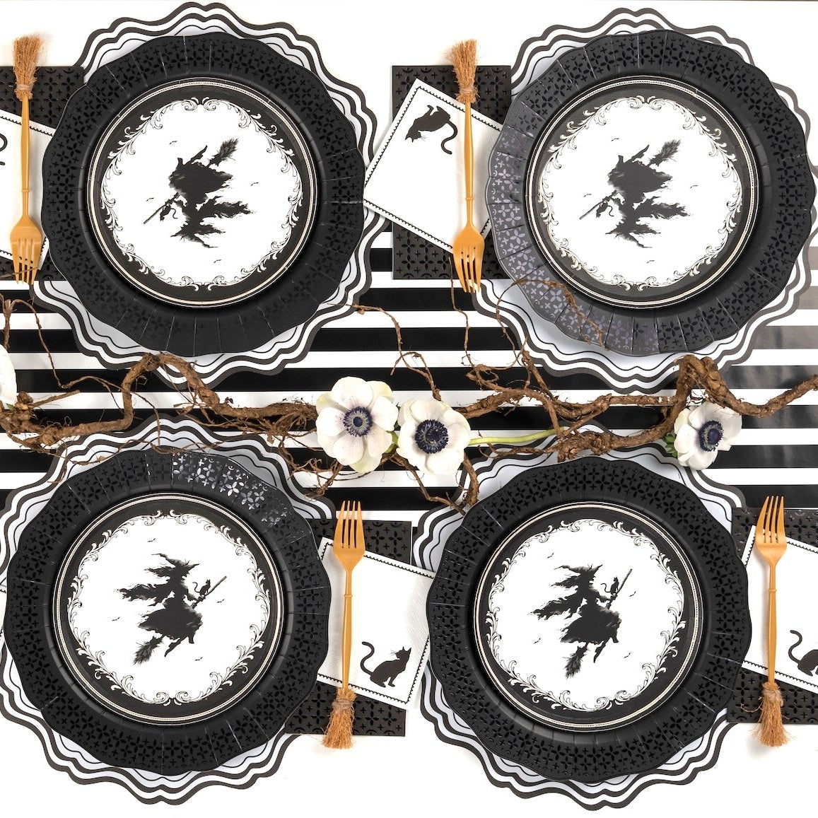 Elegant Black Pattern Guest Towels