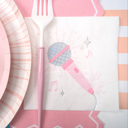 Pop Star Dance Party Microphone Cocktail Napkins