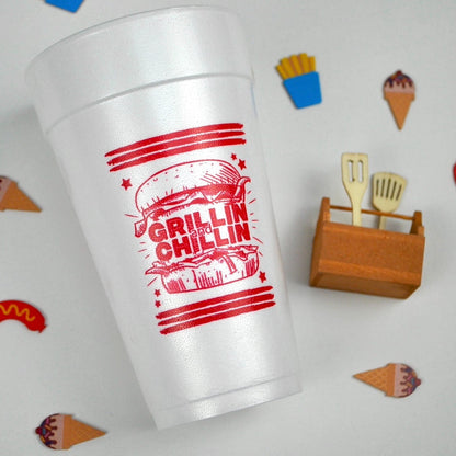 Grillin & Chillin 20oz. Foam Cups | 10 pack