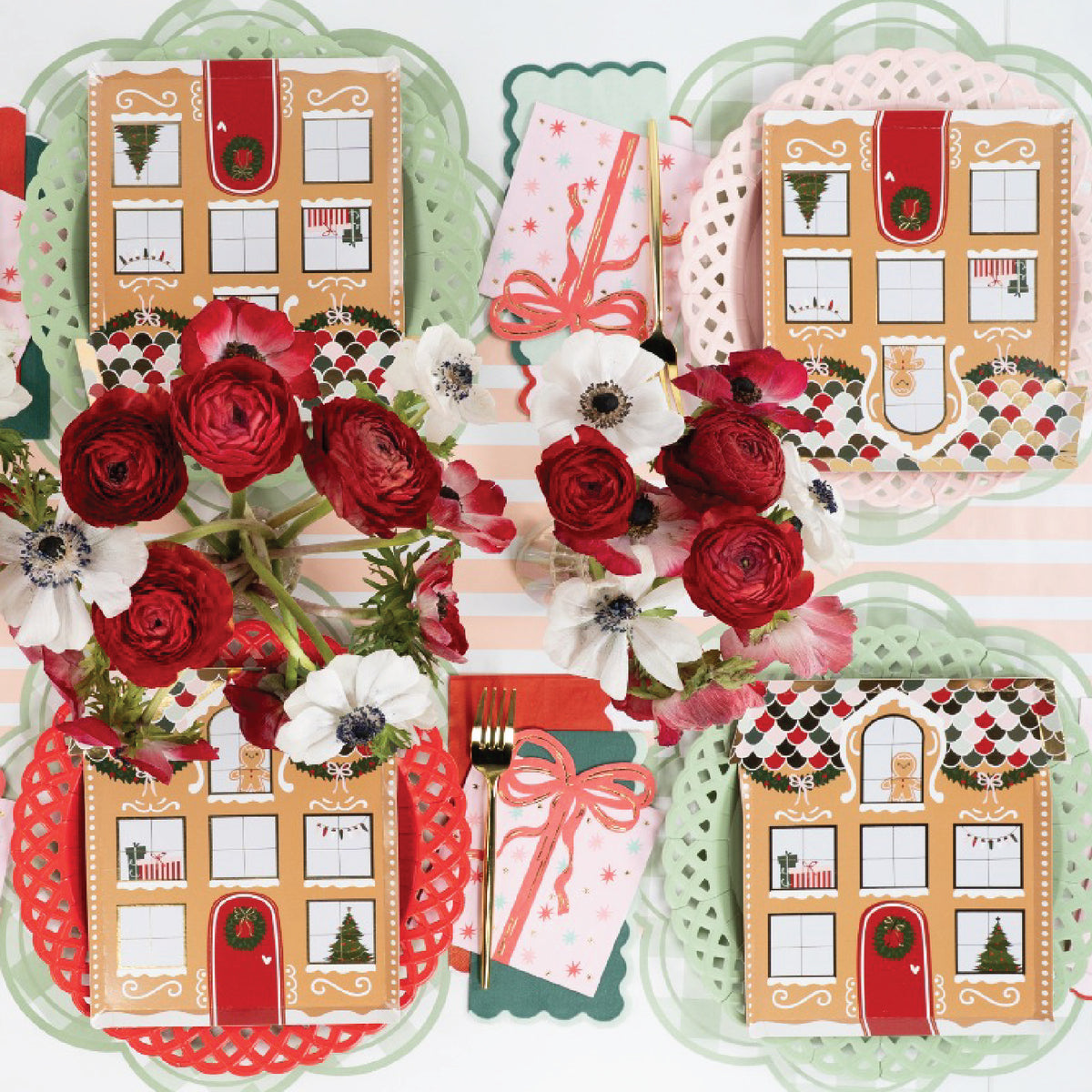 Pink Basketweave Dinner Paper Plates
