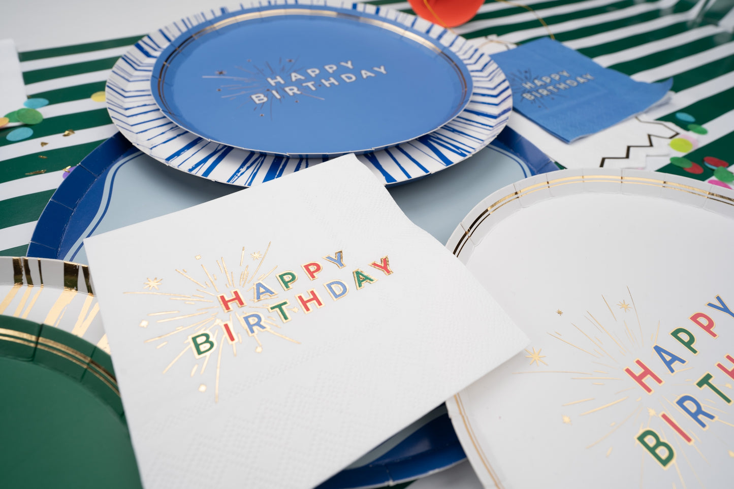 Blue Happy Birthday Dessert Plates
