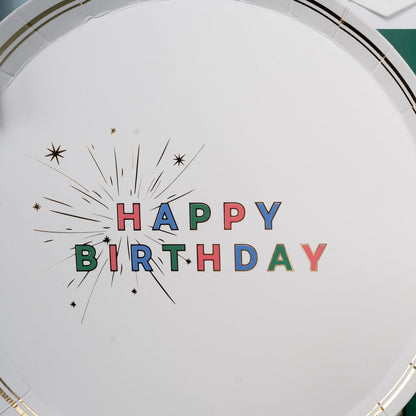 Colorful Happy Birthday Dessert Plates