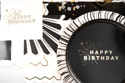 White Happy Birthday Beverage Napkins
