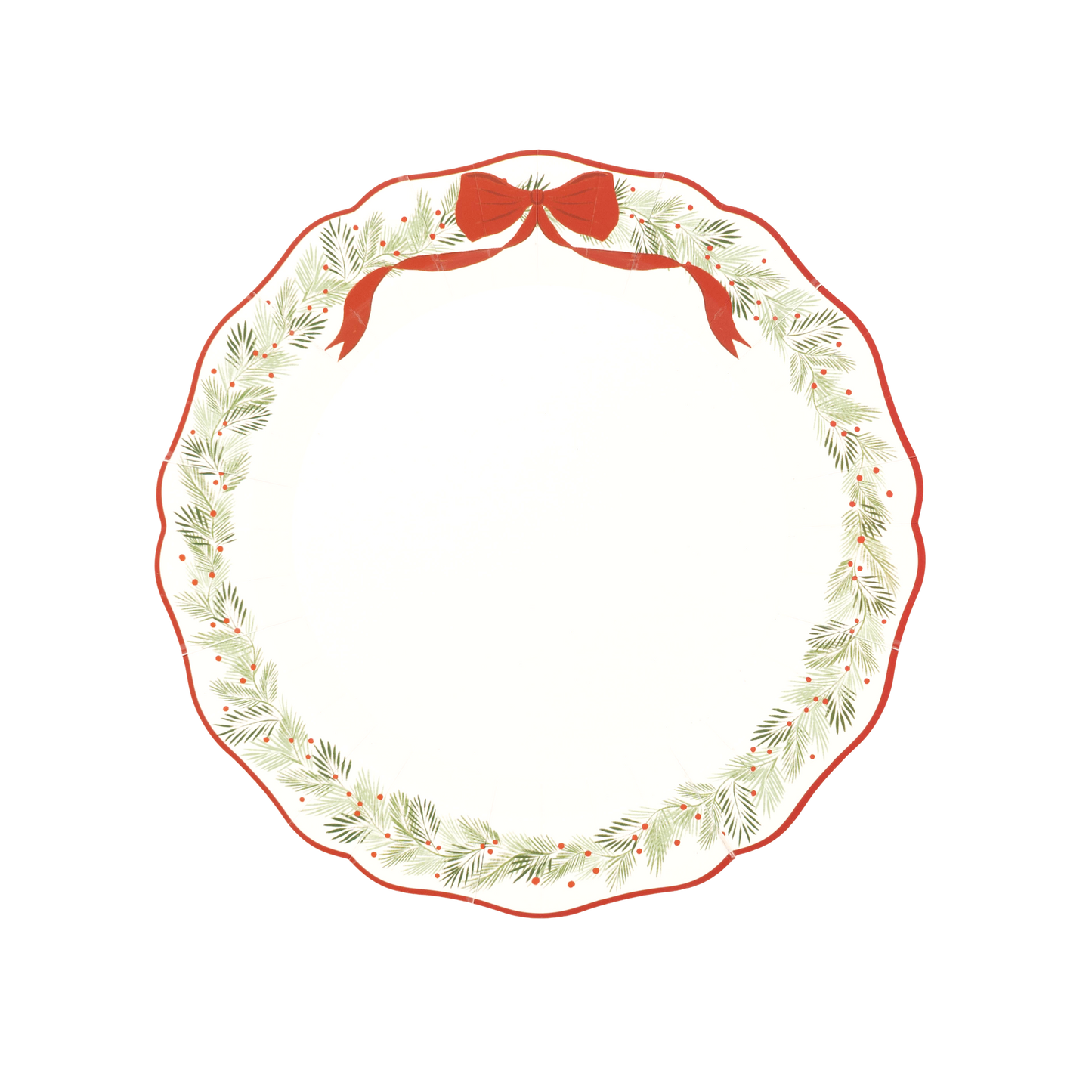 Elegant Holiday Wreath Dinner Plates