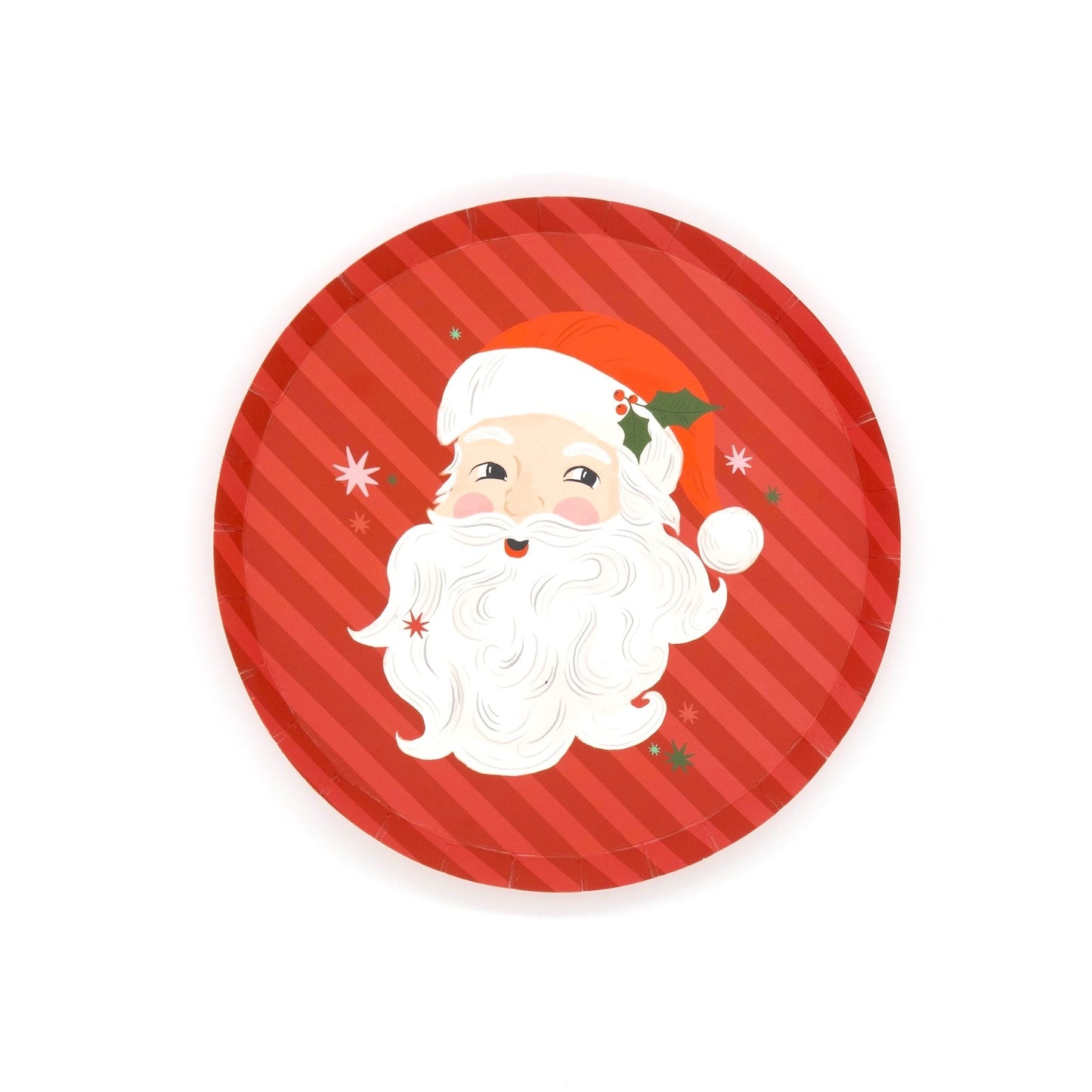 Jolly Santa Vintage Christmas Dessert Plates