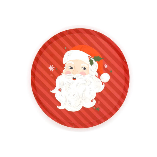 Jolly Santa Vintage Christmas Dessert Plates