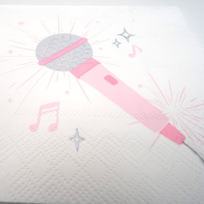 Pop Star Dance Party Microphone Cocktail Napkins