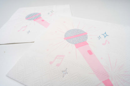 Pop Star Dance Party Microphone Cocktail Napkins