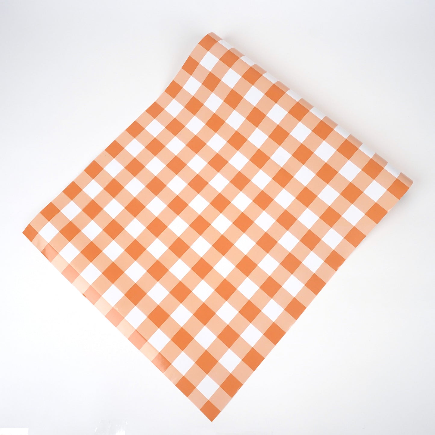 Orange Gingham Paper Table Runner