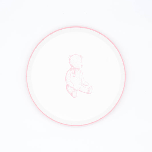 Pink Precious Baby Bear Dessert Plates