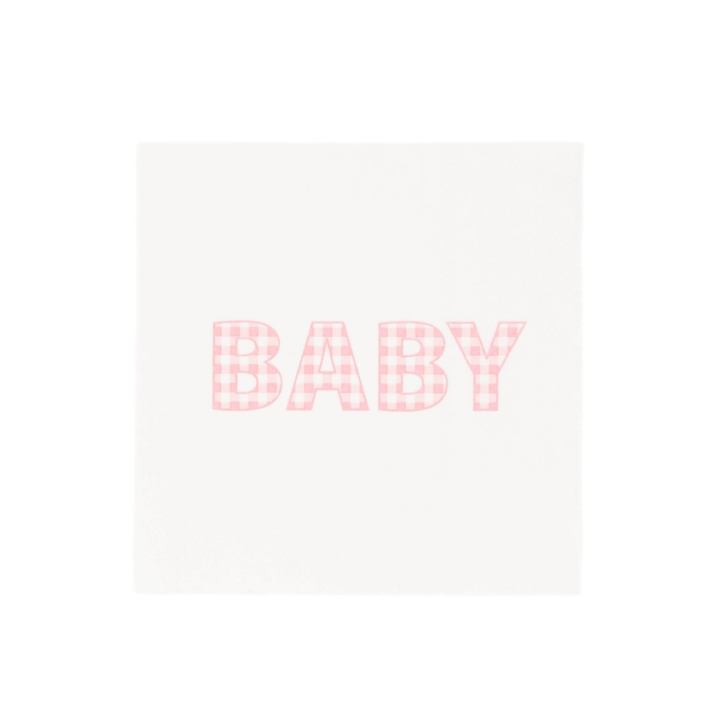 Pink Precious Baby Plaid Cocktail Napkins