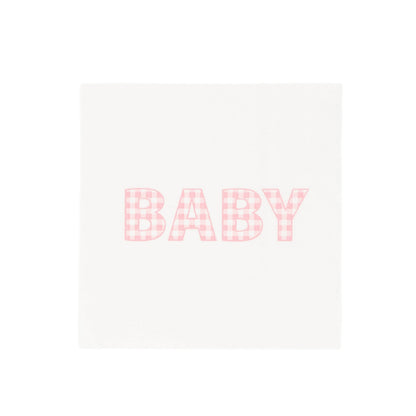 Pink Precious Baby Plaid Cocktail Napkins
