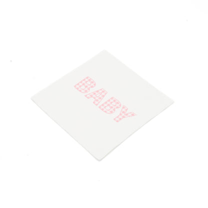 Pink Precious Baby Plaid Cocktail Napkins