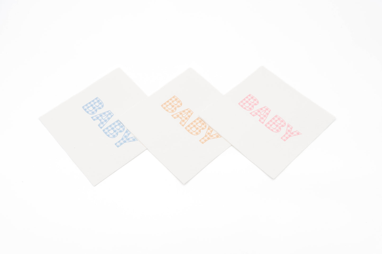 Pink Precious Baby Plaid Cocktail Napkins