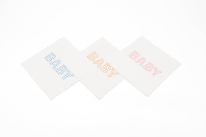 Beige Precious Baby Plaid Cocktail Napkins