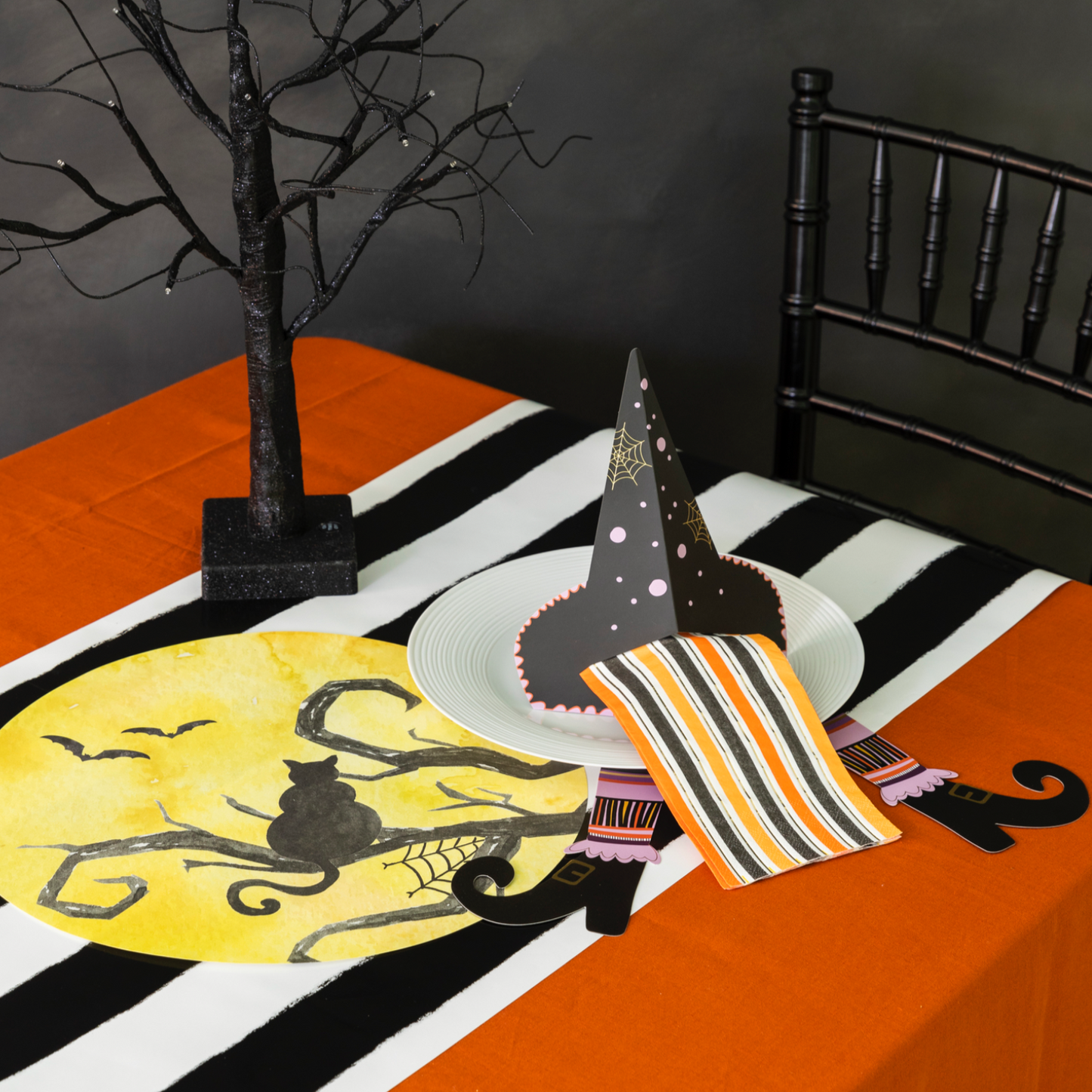 Orange Multicolor Stripes Guest Towels