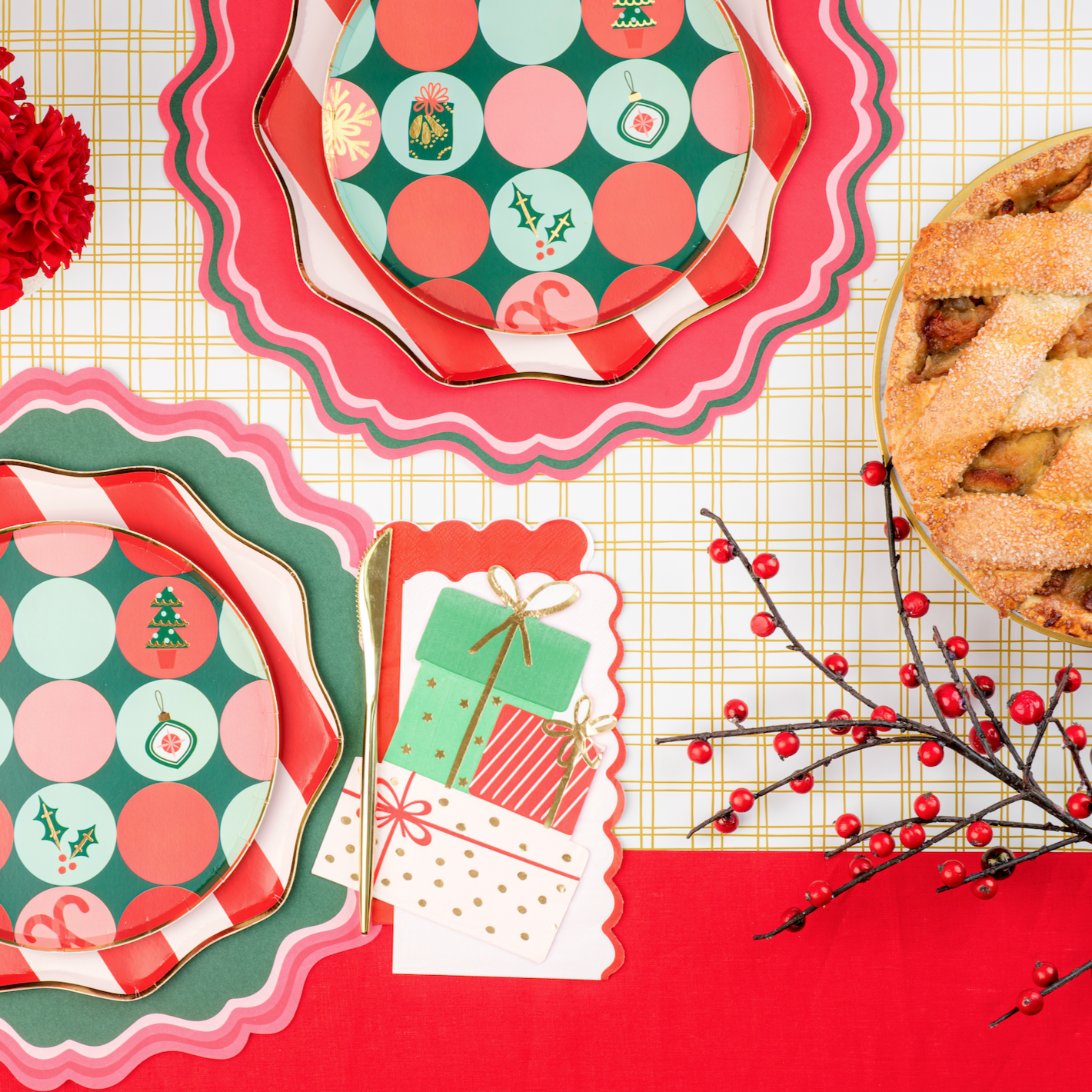 Christmas Party Dessert Paper Plates