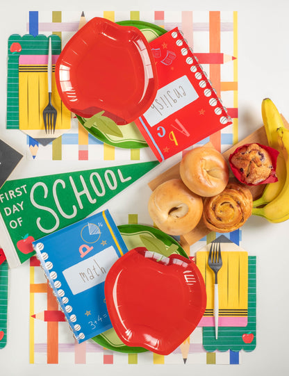 "School Days" Notebook Shaped Plates