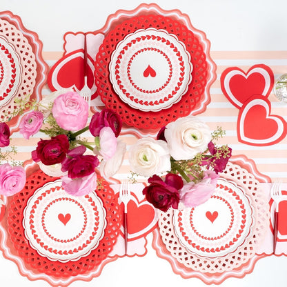 Sweetheart Colorblock Heart Shaped Napkins