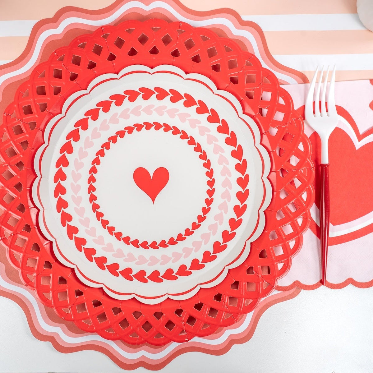 Sweetheart Swirl Hearts Dessert Plates