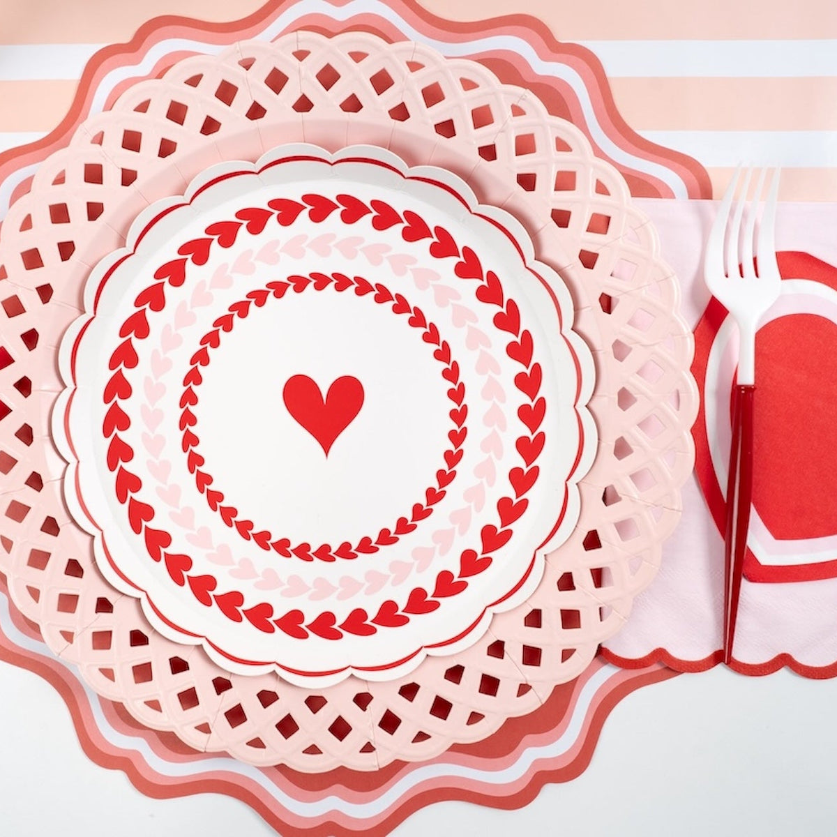 Sweetheart Swirl Hearts Dessert Plates