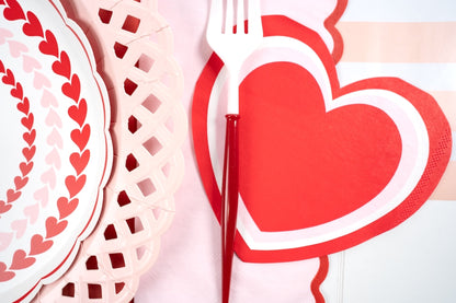 Sweetheart Colorblock Heart Shaped Napkins