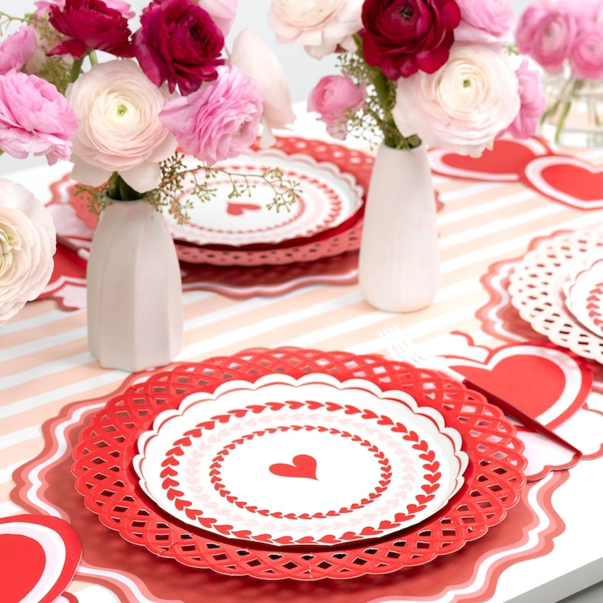 Sweetheart Swirl Hearts Dessert Plates