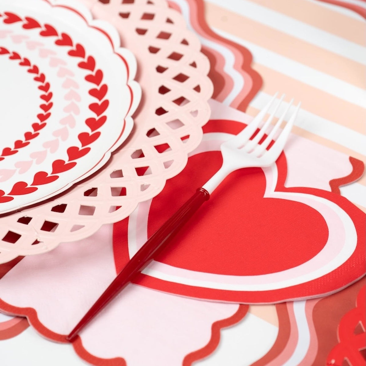 Sweetheart Colorblock Heart Shaped Napkins