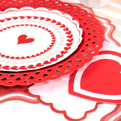 Sweetheart Swirl Hearts Dessert Plates