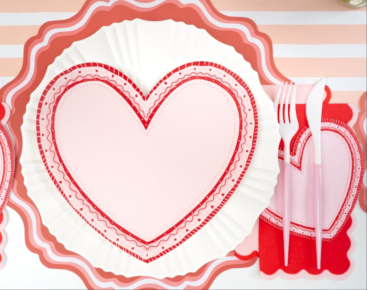 Sweetheart Heart Shaped Valentine Plates