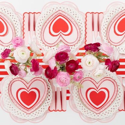 Sweetheart Colorblock Heart Shaped Napkins