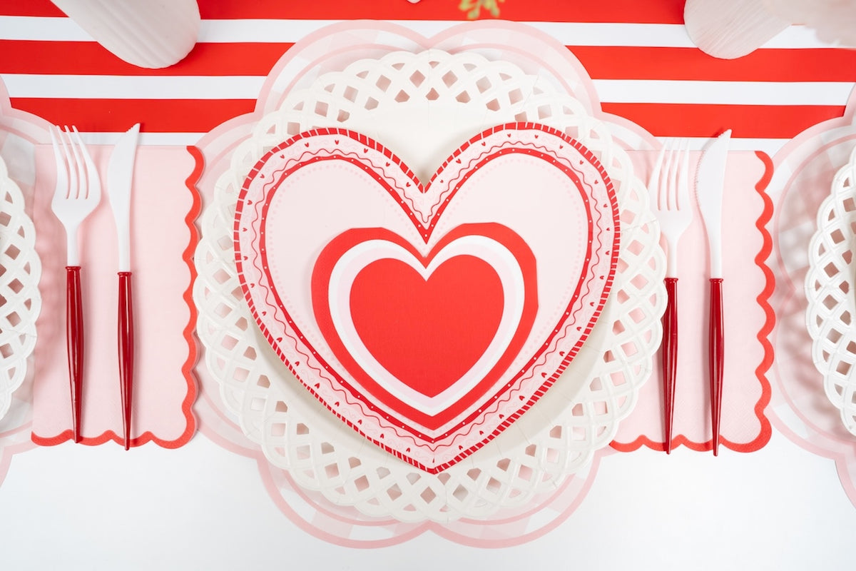 Sweetheart Colorblock Heart Shaped Napkins